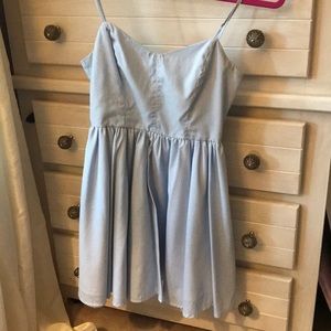 Blue & white pin strip dress